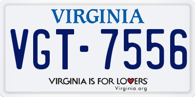VA license plate VGT7556