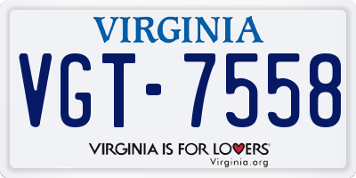 VA license plate VGT7558