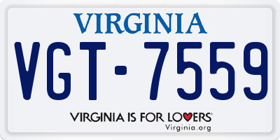 VA license plate VGT7559