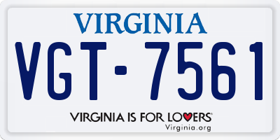 VA license plate VGT7561