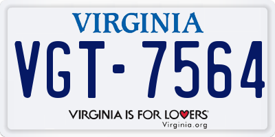 VA license plate VGT7564