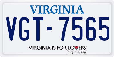 VA license plate VGT7565