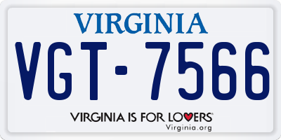 VA license plate VGT7566