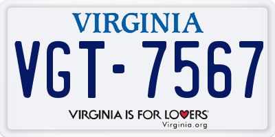 VA license plate VGT7567