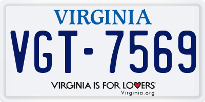 VA license plate VGT7569