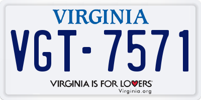 VA license plate VGT7571