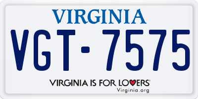 VA license plate VGT7575