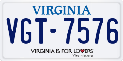 VA license plate VGT7576