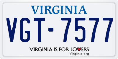 VA license plate VGT7577