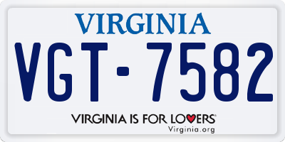 VA license plate VGT7582