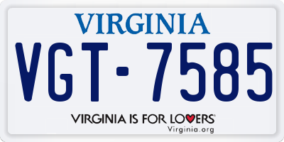 VA license plate VGT7585