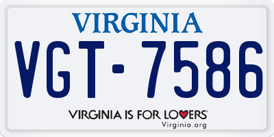VA license plate VGT7586
