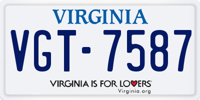 VA license plate VGT7587