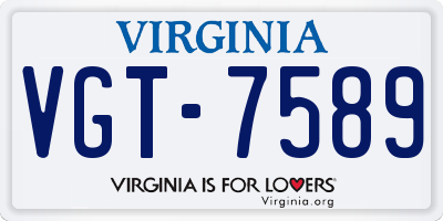 VA license plate VGT7589