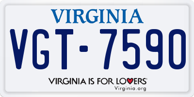 VA license plate VGT7590