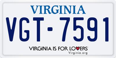 VA license plate VGT7591
