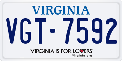 VA license plate VGT7592