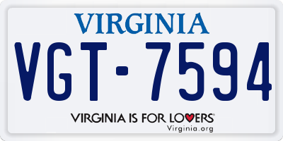 VA license plate VGT7594