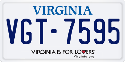 VA license plate VGT7595