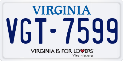 VA license plate VGT7599