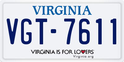 VA license plate VGT7611