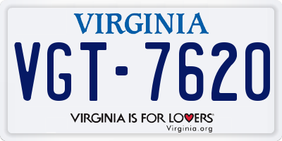 VA license plate VGT7620