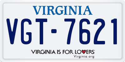 VA license plate VGT7621