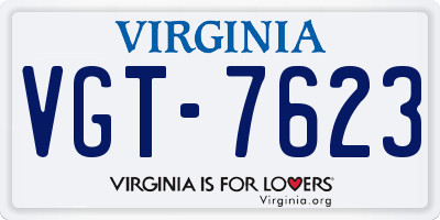 VA license plate VGT7623
