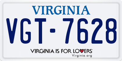 VA license plate VGT7628