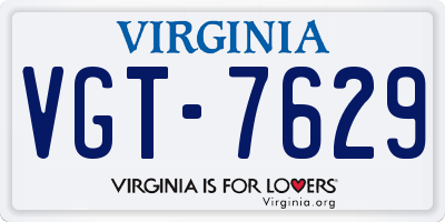 VA license plate VGT7629