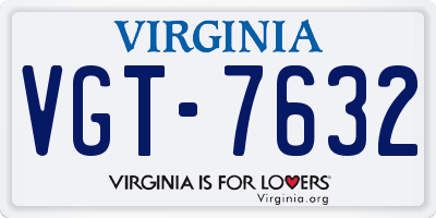 VA license plate VGT7632