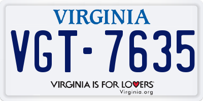 VA license plate VGT7635