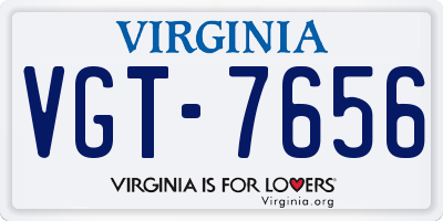 VA license plate VGT7656