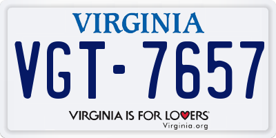 VA license plate VGT7657