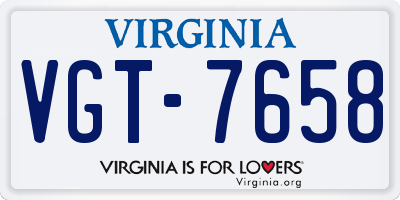 VA license plate VGT7658