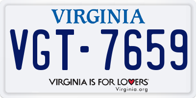 VA license plate VGT7659