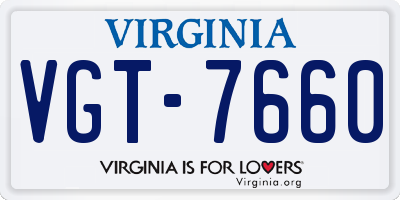 VA license plate VGT7660