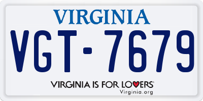 VA license plate VGT7679