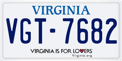 VA license plate VGT7682