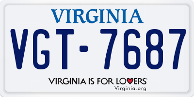 VA license plate VGT7687
