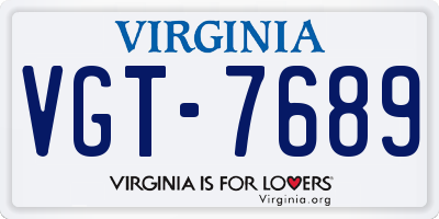 VA license plate VGT7689