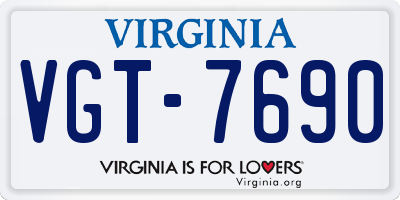 VA license plate VGT7690