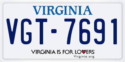VA license plate VGT7691