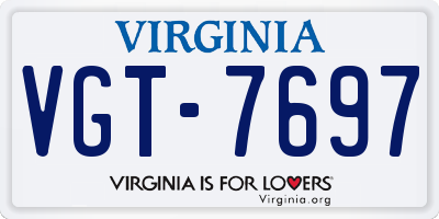 VA license plate VGT7697
