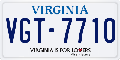 VA license plate VGT7710