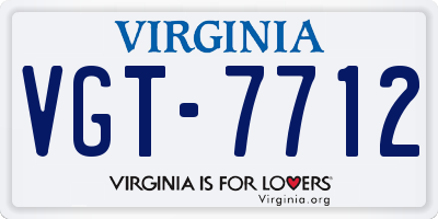 VA license plate VGT7712