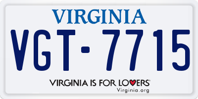 VA license plate VGT7715