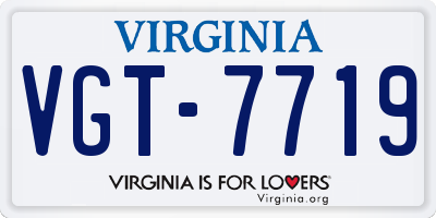 VA license plate VGT7719