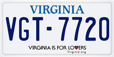 VA license plate VGT7720