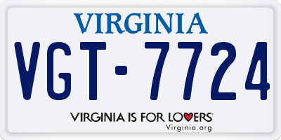 VA license plate VGT7724